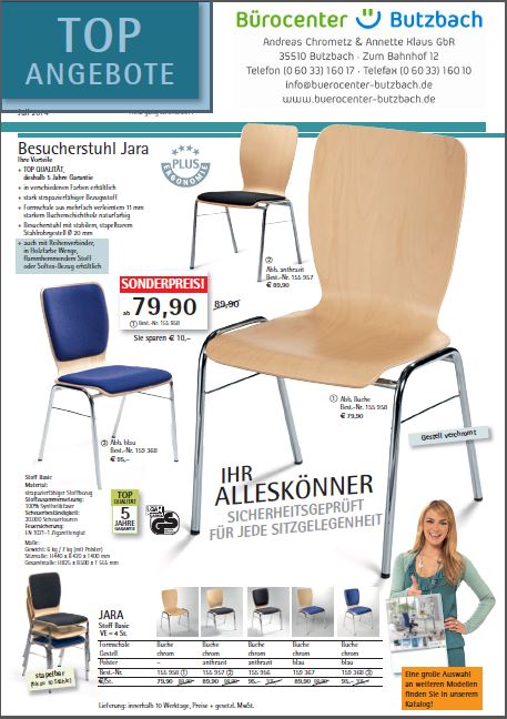 Angebot Juli 2014 Objektstuhl Jara